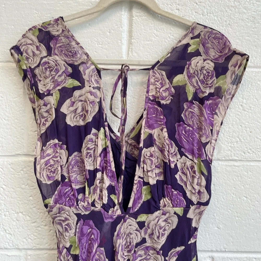 Free People Purple Rose Garden Maxi Dress Sz. 12 - Picture 6 of 11